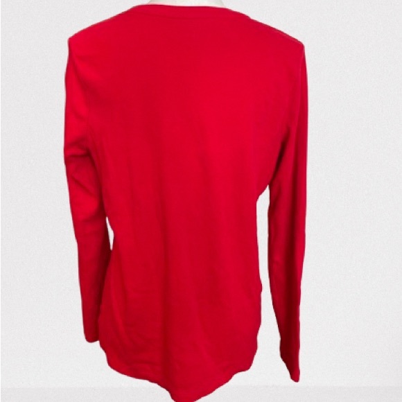 Red Christmas long sleeve T-shirt top, “Jingle Bells” on front. Size M cotton - Picture 2 of 3